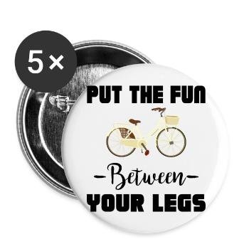 Marathon Triathlon Running joggen Biking Radfahren - Buttons groß 56 mm (5er Pack) - Weiß - Vorne