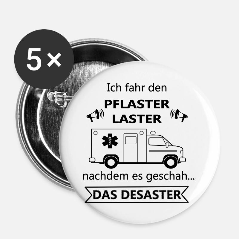 Pflasterlaster - Buttons groß 56 mm (5er Pack) - Weiß