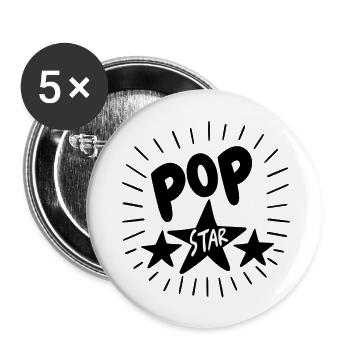 Pop Star - Lot de 5 grands badges (56 mm) - blanc - Devant