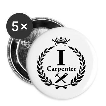 carpenter in laurel wreath - Buttons large 2.2''/56 mm (5-pack) - white - Front