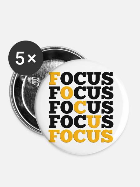 Brennpunkt - Buttons groß 56 mm (5er Pack) - Weiß