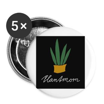 Pflanzendesign - Buttons groß 56 mm (5er Pack) - Weiß - Vorne