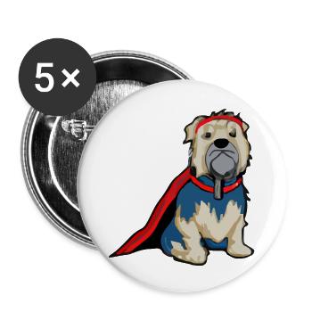 Supertchup le chien héros - Lot de 5 grands badges (56 mm) - blanc - Devant