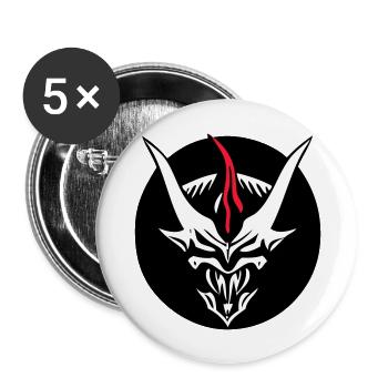 Demonic Monster (3rd horn customizable) - Buttons large 2.2''/56 mm (5-pack) - white - Front