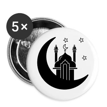 Mosque religious place of worship in moon - Buttons large 2.2''/56 mm (5-pack) - white - Front