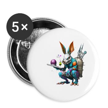 Future Technology Rabbit - Buttons large 2.2''/56 mm (5-pack) - white - Front