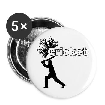 Star-Cricketspieler - Buttons groß 56 mm (5er Pack) - Weiß - Vorne
