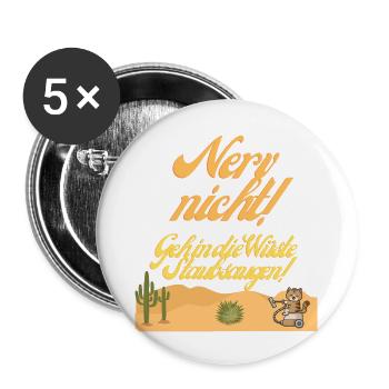 Staubsaugen in der Wüste - Buttons groß 56 mm (5er Pack) - Weiß - Vorne