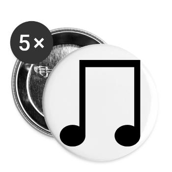 Achtelnote Symbol zum selbst gestalten - Buttons groß 56 mm (5er Pack) - Weiß - Vorne