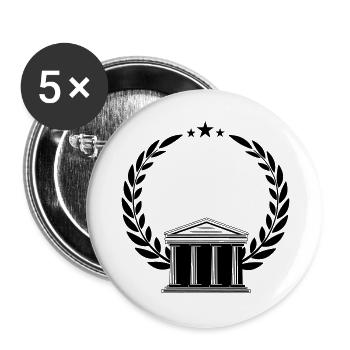 Court in laurel wreaths small asterisks - Buttons large 2.2''/56 mm (5-pack) - white - Front