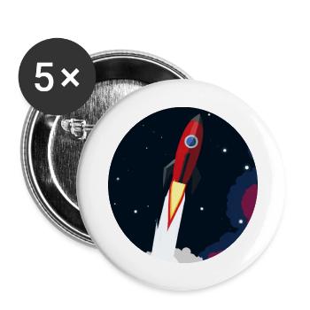 Rocket Go - Buttons large 2.2''/56 mm (5-pack) - white - Front