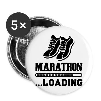 Chargement marathon - Lot de 5 grands badges (56 mm) - blanc - Devant