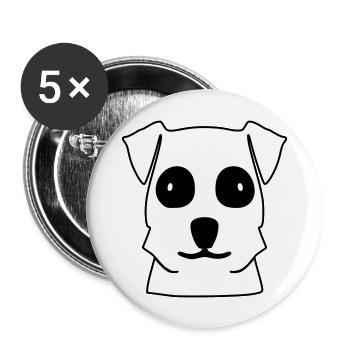 Dog Head Terrier Dog Motif - Buttons large 2.2''/56 mm (5-pack) - white - Front
