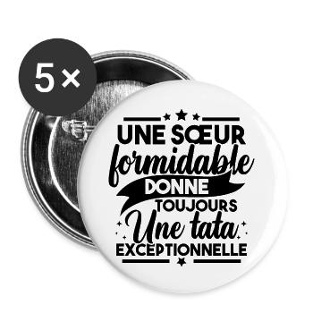 Une sœur formidable donne une tata exceptionnelle - Lot de 5 grands badges (56 mm) - blanc - Devant
