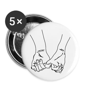 hände - Buttons groß 56 mm (5er Pack) - Weiß - Vorne
