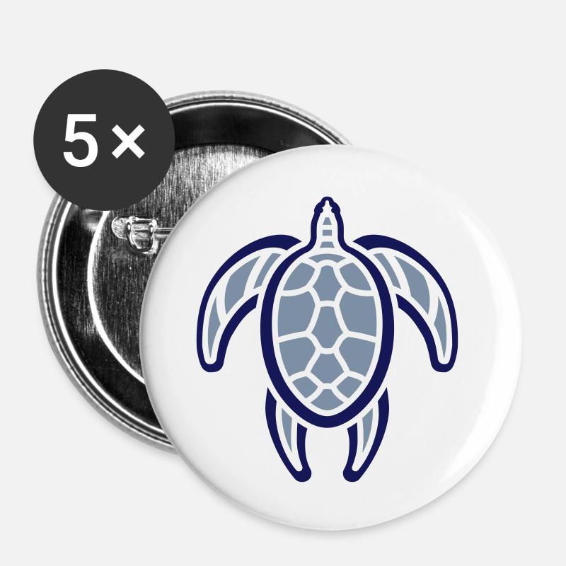 wee turtle - Buttons large 2.2''/56 mm (5-pack) - white