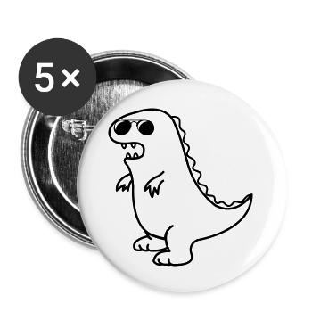 cool dino - Buttons groß 56 mm (5er Pack) - Weiß - Vorne