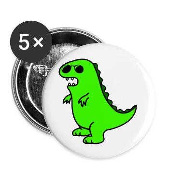 cool dino - Buttons groß 56 mm (5er Pack) - Weiß - Vorne