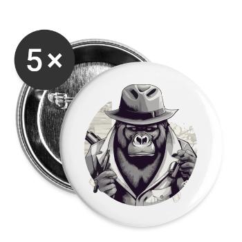 The gorilla - Buttons large 2.2''/56 mm (5-pack) - white - Front