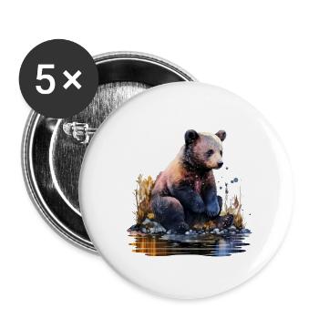 Bear Baby - Buttons large 2.2''/56 mm (5-pack) - white - Front