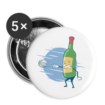 Boule and Wine Boccia Balls Petanque Outfit - Buttons large 2.2''/56 mm (5-pack) - white - Front