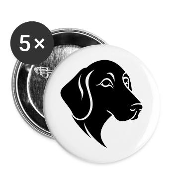 cute and fluffy Golden Retriever dog head - Buttons large 2.2''/56 mm (5-pack) - white - Front