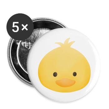 Yellow duck - Buttons large 2.2''/56 mm (5-pack) - white - Front