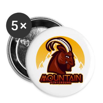 Chamois : la montagne c'est mon terrain de jeu - Lot de 5 grands badges (56 mm) - blanc - Devant