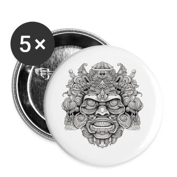 Psychedelic head - Buttons large 2.2''/56 mm (5-pack) - white - Front