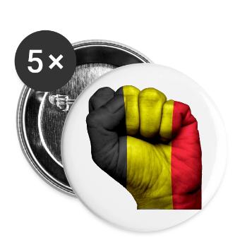 Fist Belgique - Lot de 5 grands badges (56 mm) - blanc - Devant