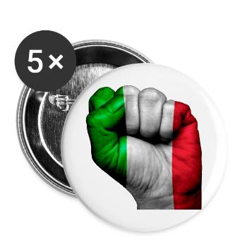 Fist Italie - Lot de 5 grands badges (56 mm) - blanc - Devant