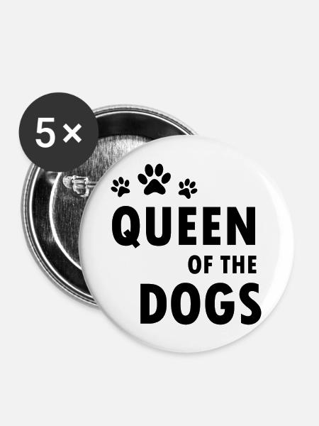 Dog Hund - Buttons groß 56 mm (5er Pack) - Weiß