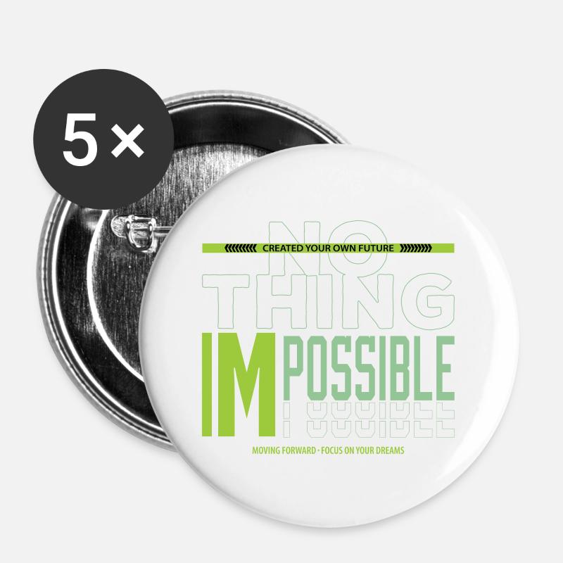 NOTHING IMPOSSIBLE - Buttons large 2.2''/56 mm (5-pack) - white
