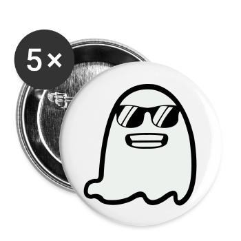 Fantôme avec des lunettes de soleil - Lot de 5 grands badges (56 mm) - blanc - Devant