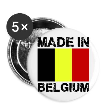 Made in Belgium - Buttons groß 56 mm (5er Pack) - Weiß - Vorne