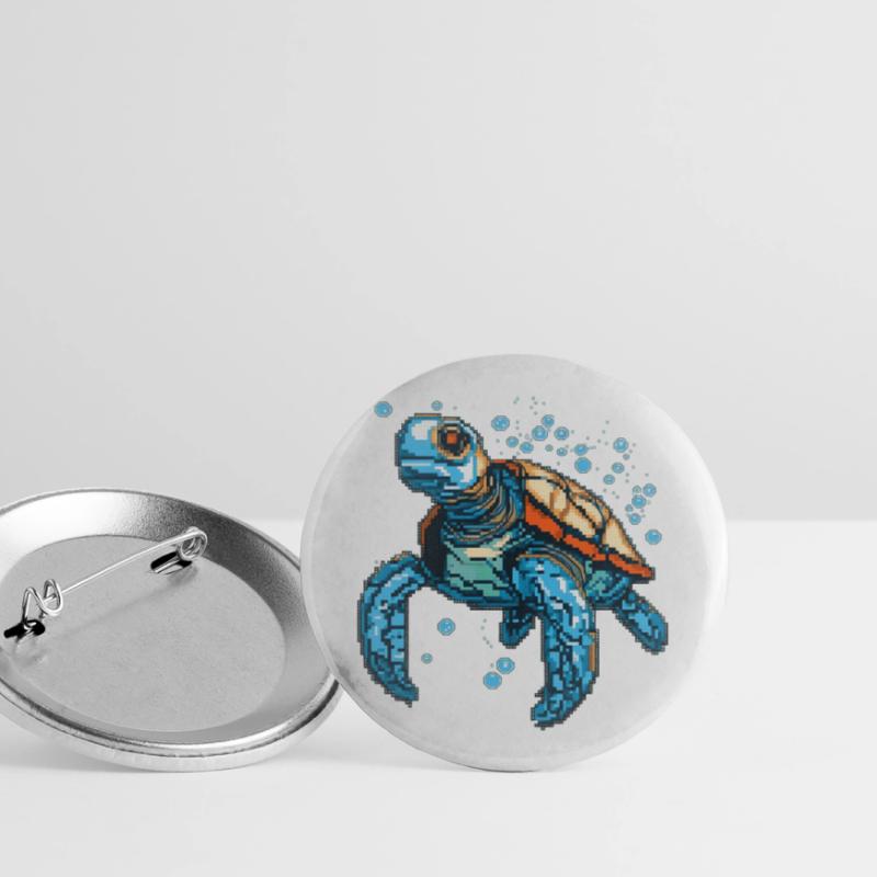 Turtle est composé de pixels Lot de 5 grands badges (56 mm)