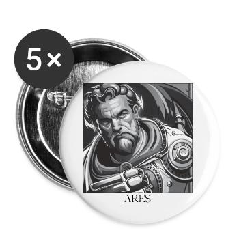 GREEK ARES - Buttons groß 56 mm (5er Pack) - Weiß - Vorne