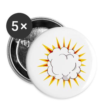 Cartoon Explosion cloud - Buttons large 2.2''/56 mm (5-pack) - white - Front