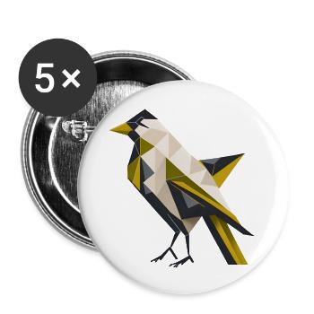 Geometric Bird Minimalistic Bird Minimalist Bird - Buttons large 2.2''/56 mm (5-pack) - white - Front
