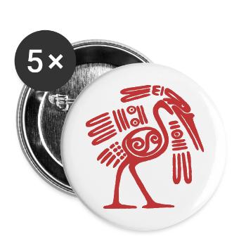 mexican bird - Buttons groß 56 mm (5er Pack) - Weiß - Vorne
