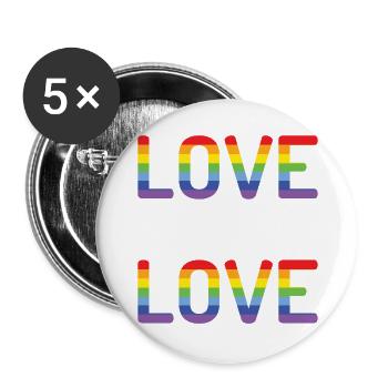 Mois de la fierté - L’amour c’est l’amour - Lot de 5 grands badges (56 mm) - blanc - Devant