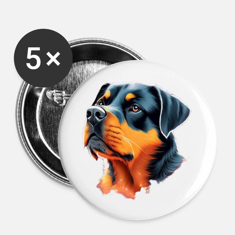 Rottweiler - Buttons large 2.2''/56 mm (5-pack) - white