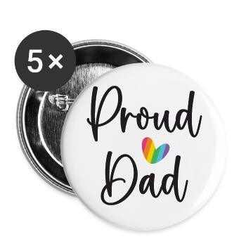 Stolzer Papa - Buttons groß 56 mm (5er Pack) - Weiß - Vorne