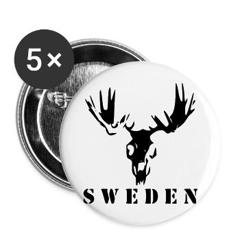 Moose Skull Sweden - Buttons large 2.2''/56 mm (5-pack) - white - Front