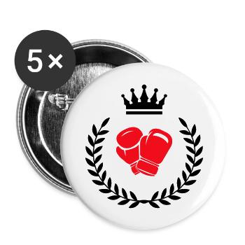 Icône Boxer - Lot de 5 grands badges (56 mm) - blanc - Devant