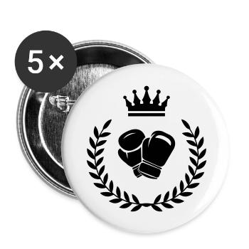 Icône Boxer - Lot de 5 grands badges (56 mm) - blanc - Devant