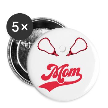 Lacrosse Mom Team Fan Goalie Player - Buttons groß 56 mm (5er Pack) - Weiß - Vorne