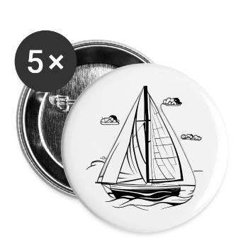 Voile Voilier Voilier Voilier Marin - Lot de 5 grands badges (56 mm) - blanc - Devant