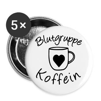 Blutgruppe Koffein - Buttons groß 56 mm (5er Pack) - Weiß - Vorne