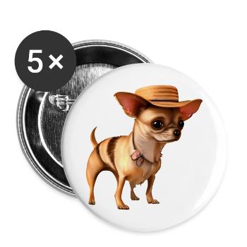 Chihuahua Dog Chihuahua Puppy Dogs Propriétaires de chiens - Lot de 5 grands badges (56 mm) - blanc - Devant